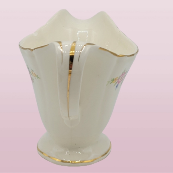 Edwin M. Knowles China Floral Creamer Gold Trim Roses Pre-1935, Early Vintage - Picture 4 of 9
